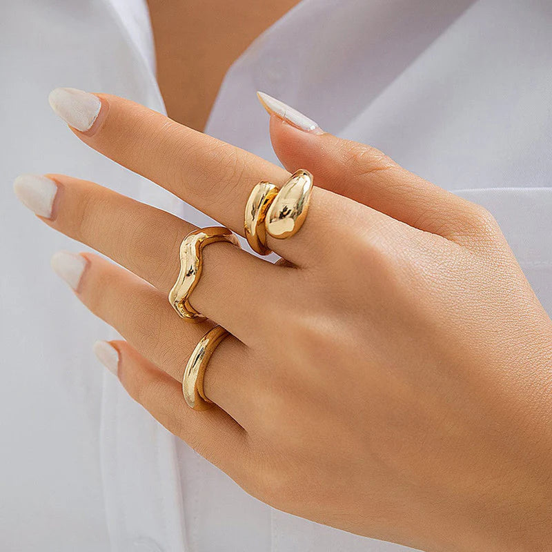 3-Piece Gold Stackable Ring Set
