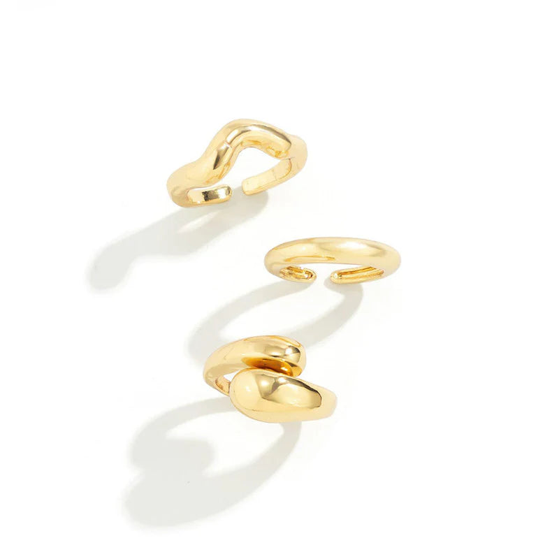 3-Piece Gold Stackable Ring Set