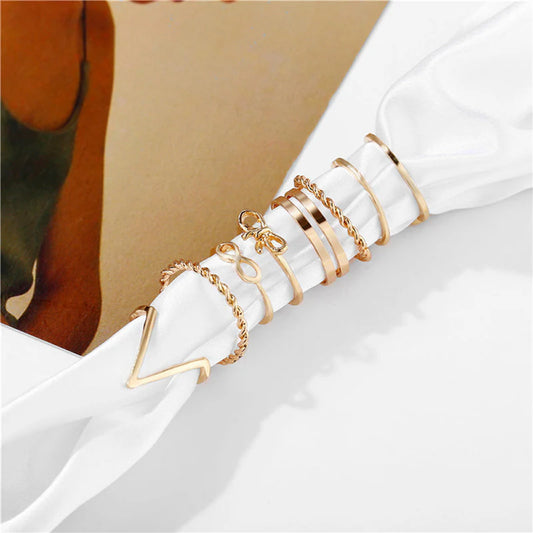 Set of 9 Melody Heart Ring Combo