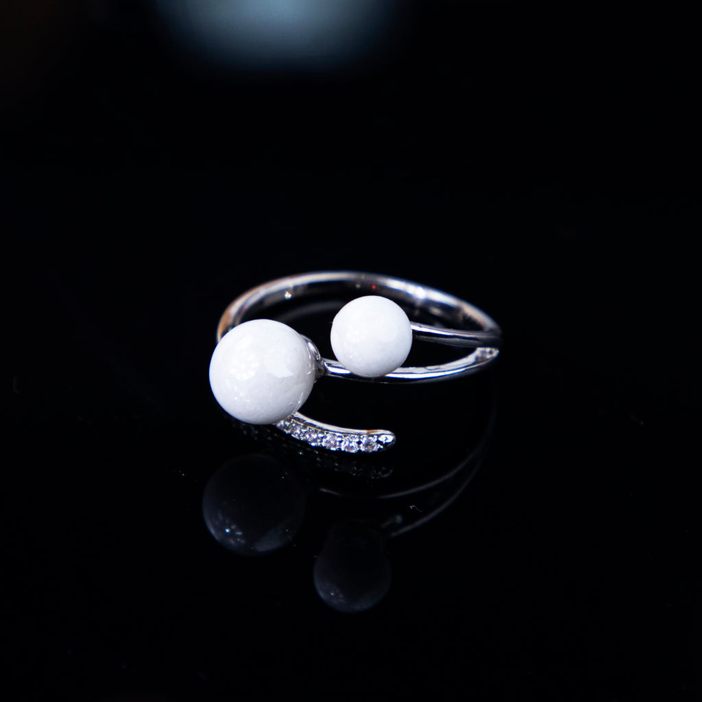 Pearl Diamond Adjustable Ring