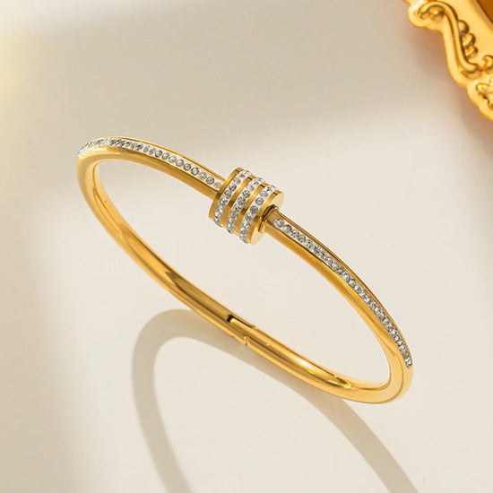 Stellar Gold-Plated AD Bangle (Anti-Tarnish)