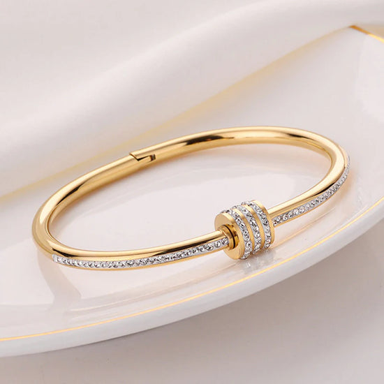 Stellar Gold-Plated AD Bangle (Anti-Tarnish)