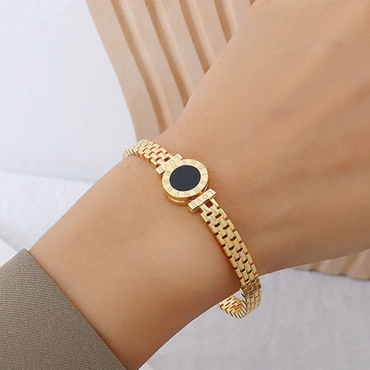 Roman Gold-Plated Zig Zag Bracelet (Anti-Tarnish)