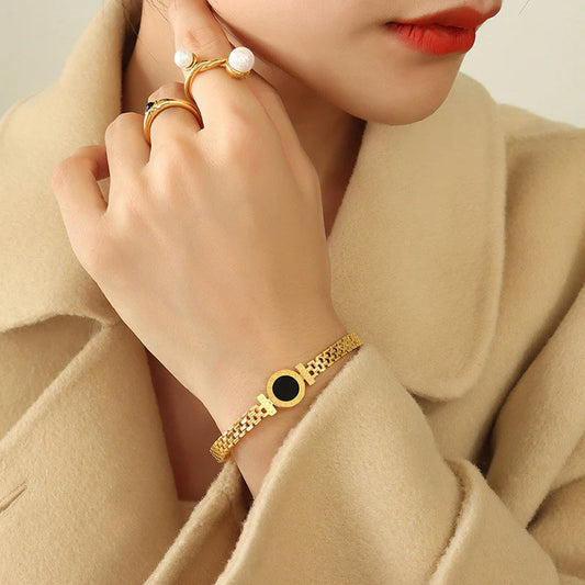 Roman Gold-Plated Zig Zag Bracelet (Anti-Tarnish)