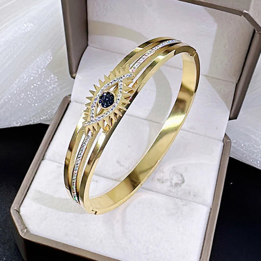 Gold-Plated Evil Eye AD Bracelet (Anti-Tarnish)