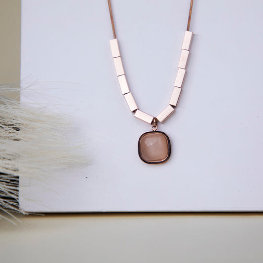 Rose-gold Stone Necklace