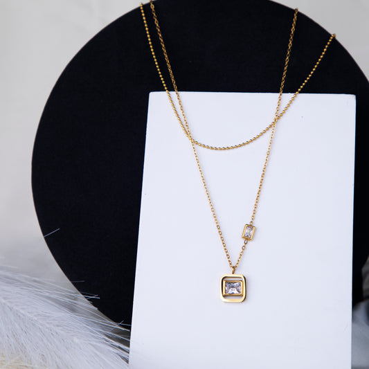 Solitaire Frame Necklace