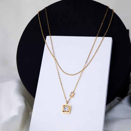 Solitaire Frame Necklace