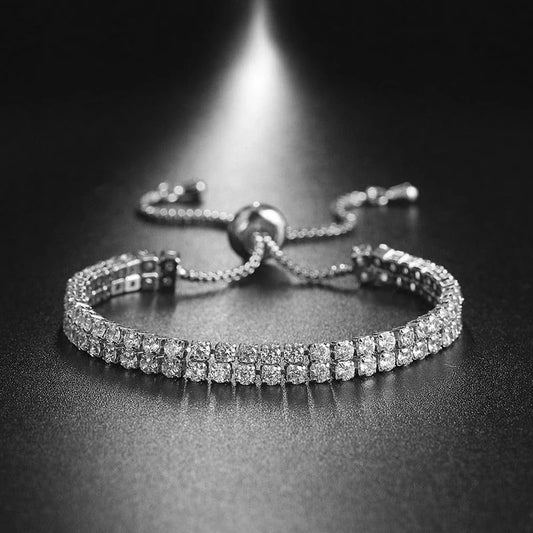 Dual Strand CZ Tennis Bracelet (Anti-Tarnish)