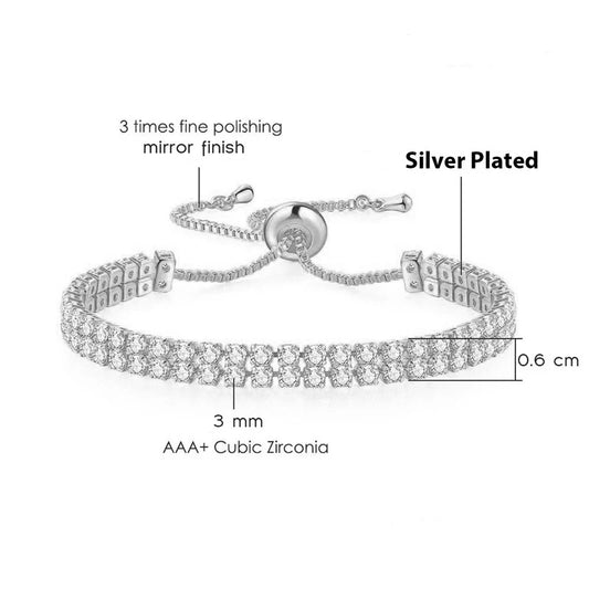 Dual Strand CZ Tennis Bracelet (Anti-Tarnish)