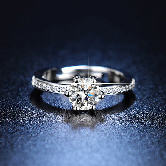 Luxe Silver AD Solitaire Ring (Adjustable)